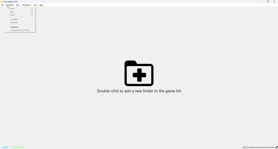 Citra Emulation menu with Save State and Load State